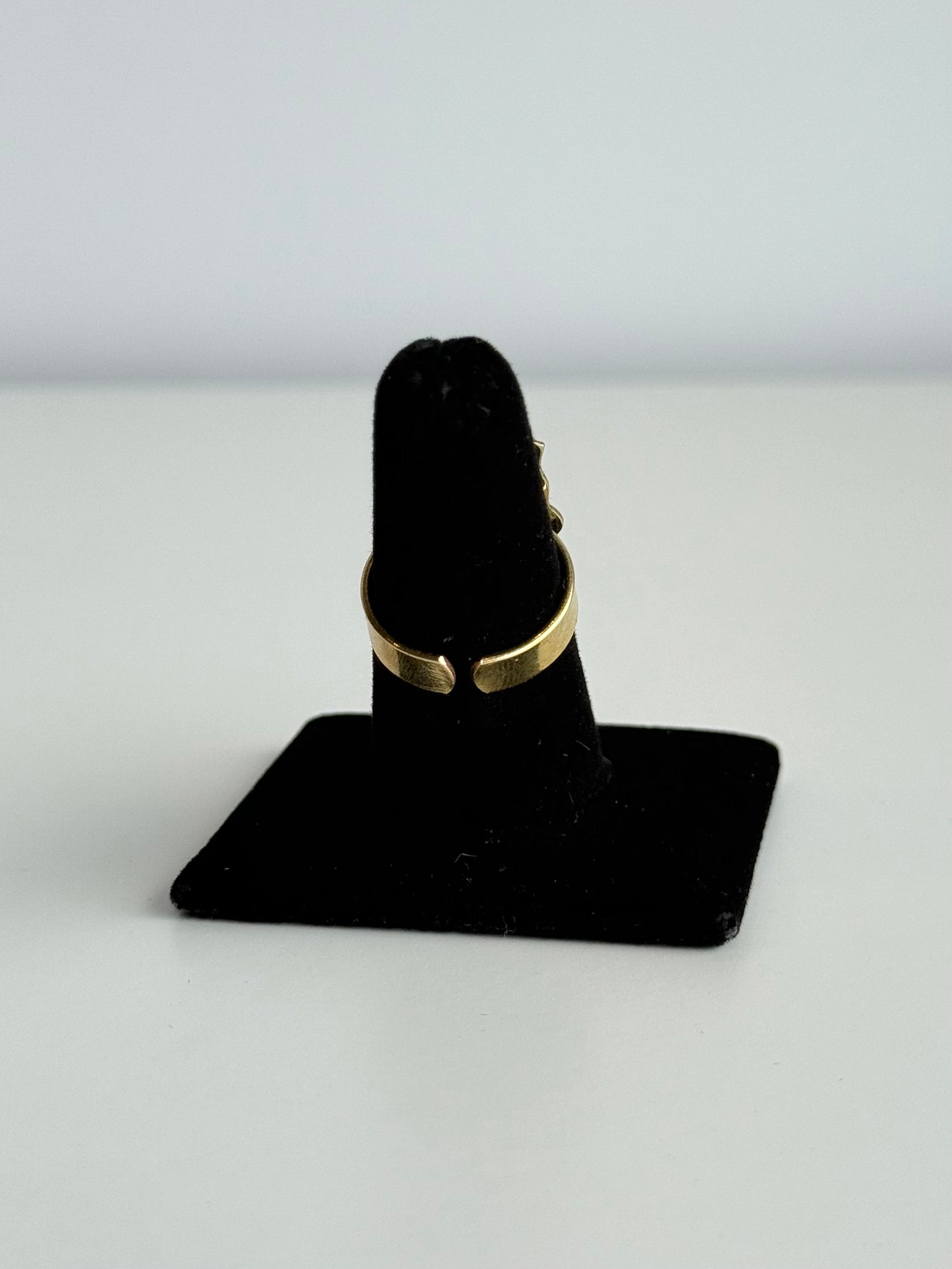 Scarab Crushed Stone Adjustable Brass Ring – Best Fits Size 7 and Can Be Adjusted Larger