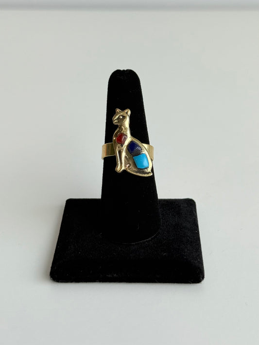 Bastet Adjustable Brass Ring – Best Fits Size 8 and Can Be Adjusted Larger