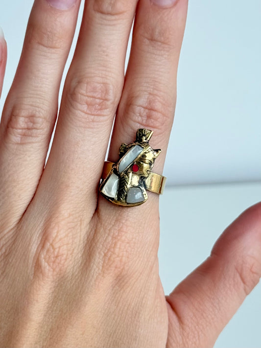 Isis Adjustable Brass Ring – Best Fits Size 8 and Can Be Adjusted Larger