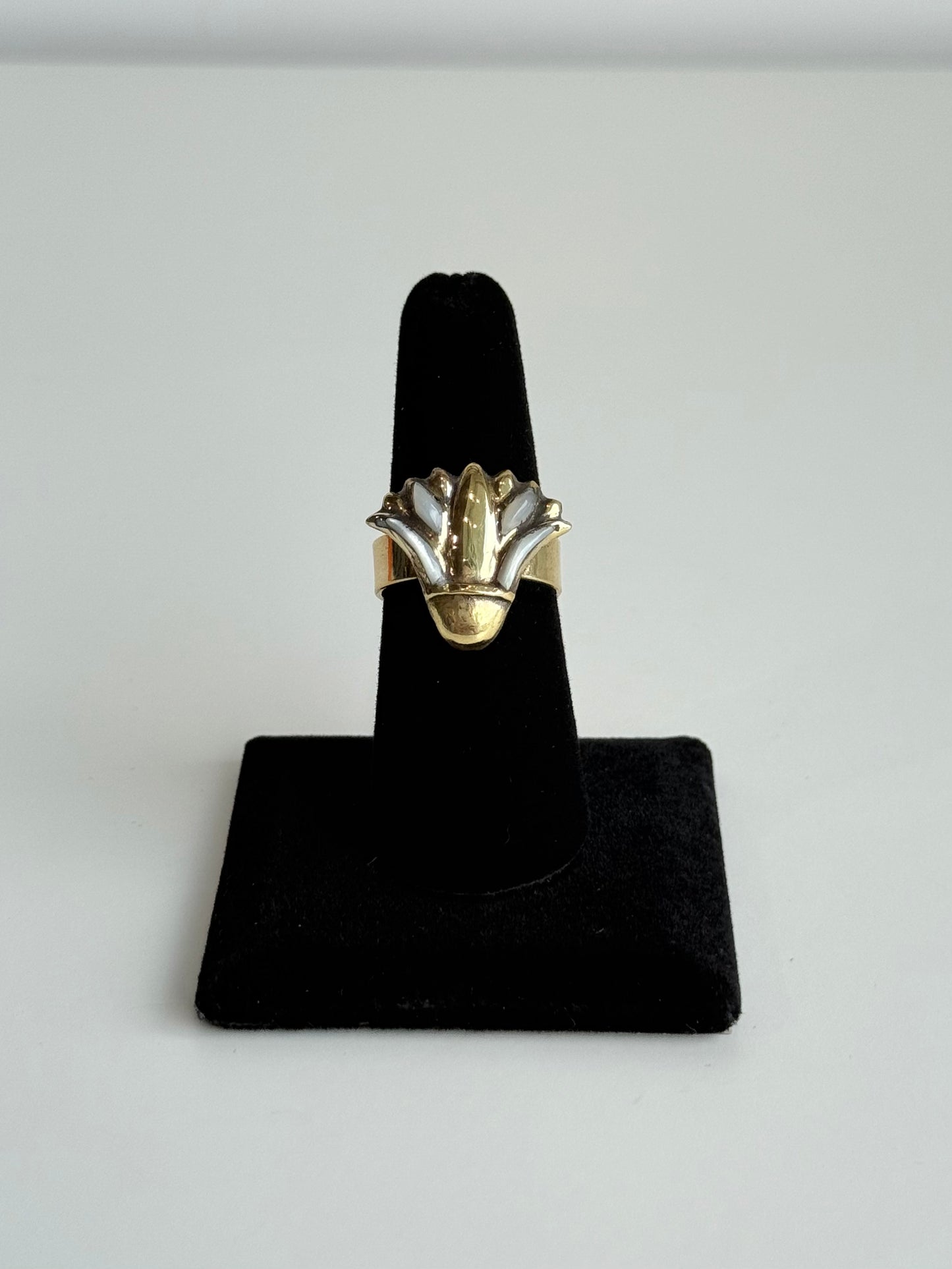 Egyptian Lotus Adjustable Brass Ring – Best Fits Size 8 and Can Be Adjusted Larger