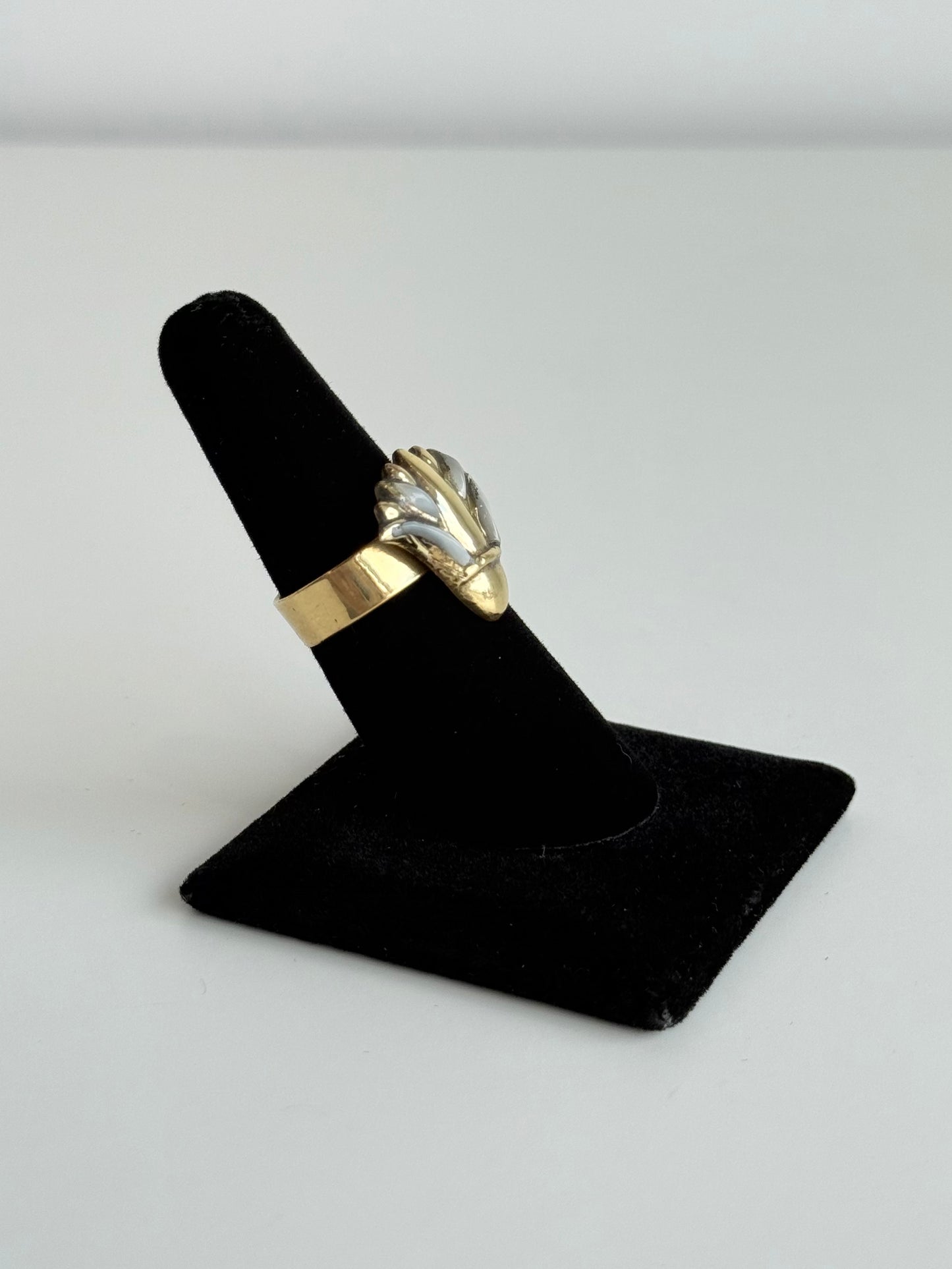 Egyptian Lotus Adjustable Brass Ring – Best Fits Size 8 and Can Be Adjusted Larger