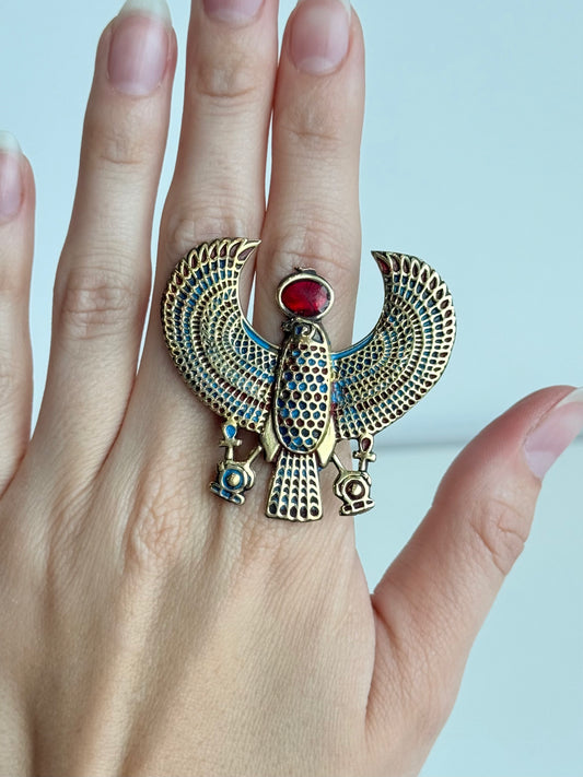 Horus Adjustable Brass Ring