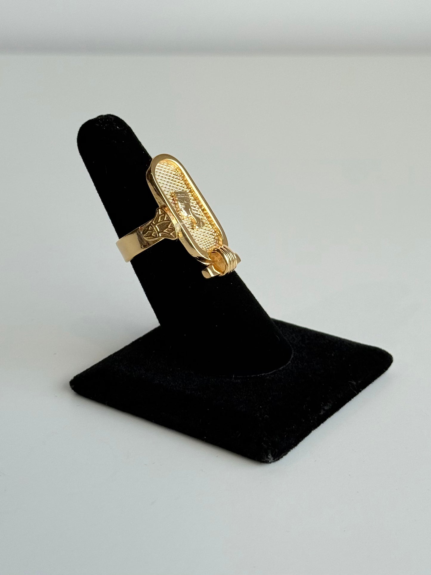 Egyptian Cartouche Adjustable Brass Ring – Best Fits Size 6.5 and Can Be Adjusted Larger