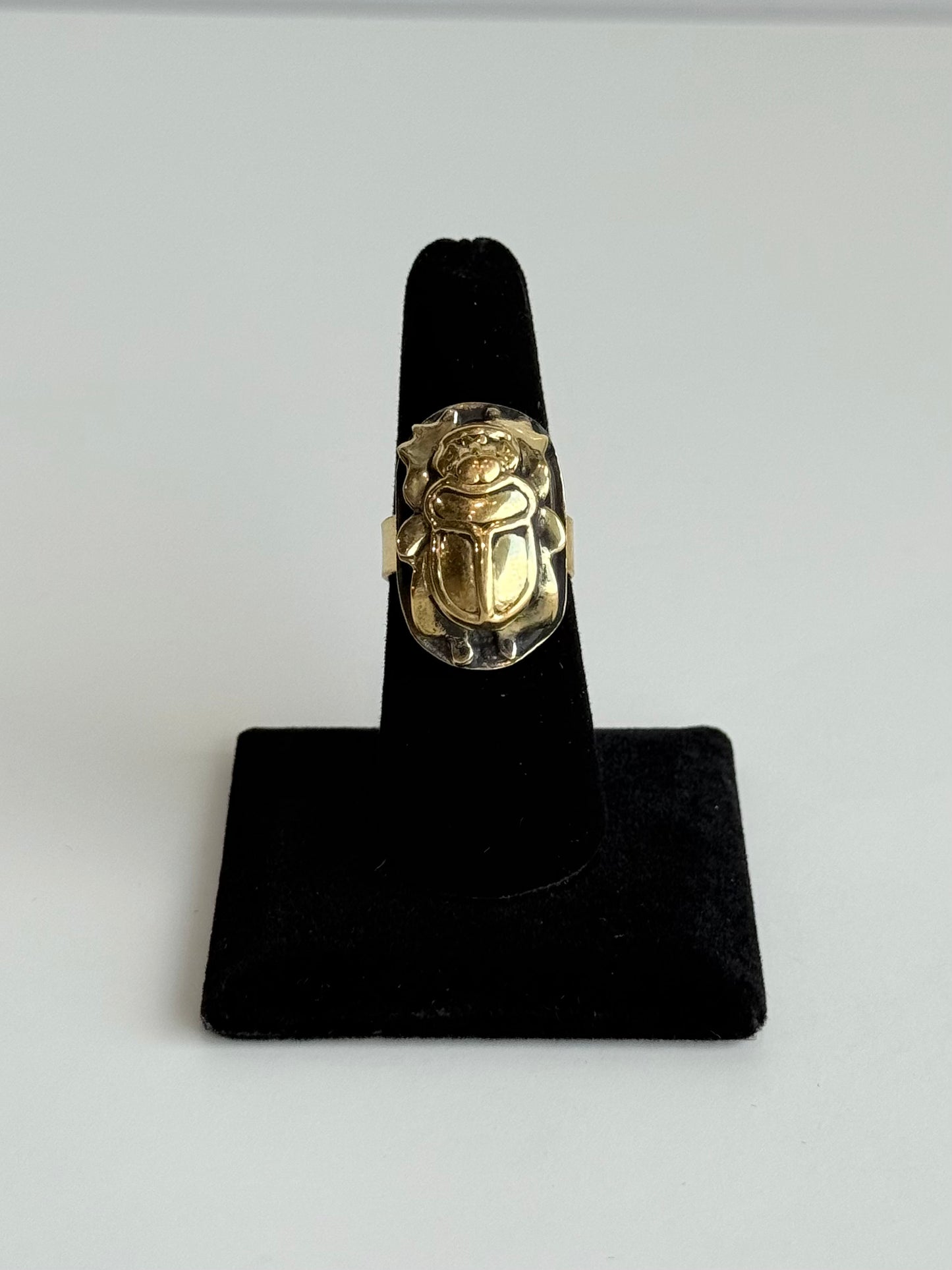 Scarab Adjustable Brass Ring – Best Fits Size 7 or 8 and Can Be Adjusted Larger