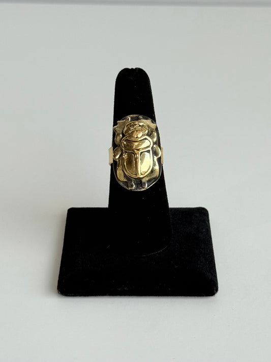 Scarab Adjustable Brass Ring – Best Fits Size 7 or 8 and Can Be Adjusted Larger