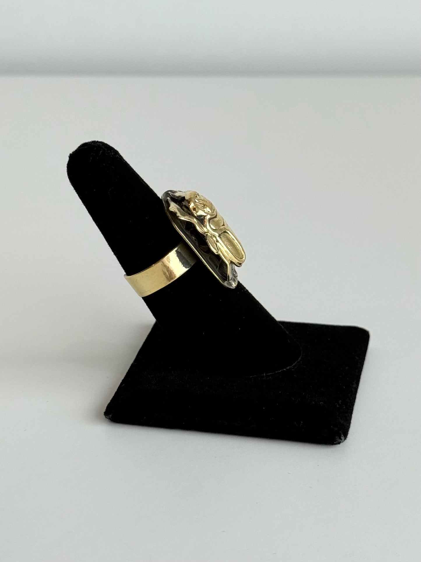 Scarab Adjustable Brass Ring – Best Fits Size 7 or 8 and Can Be Adjusted Larger
