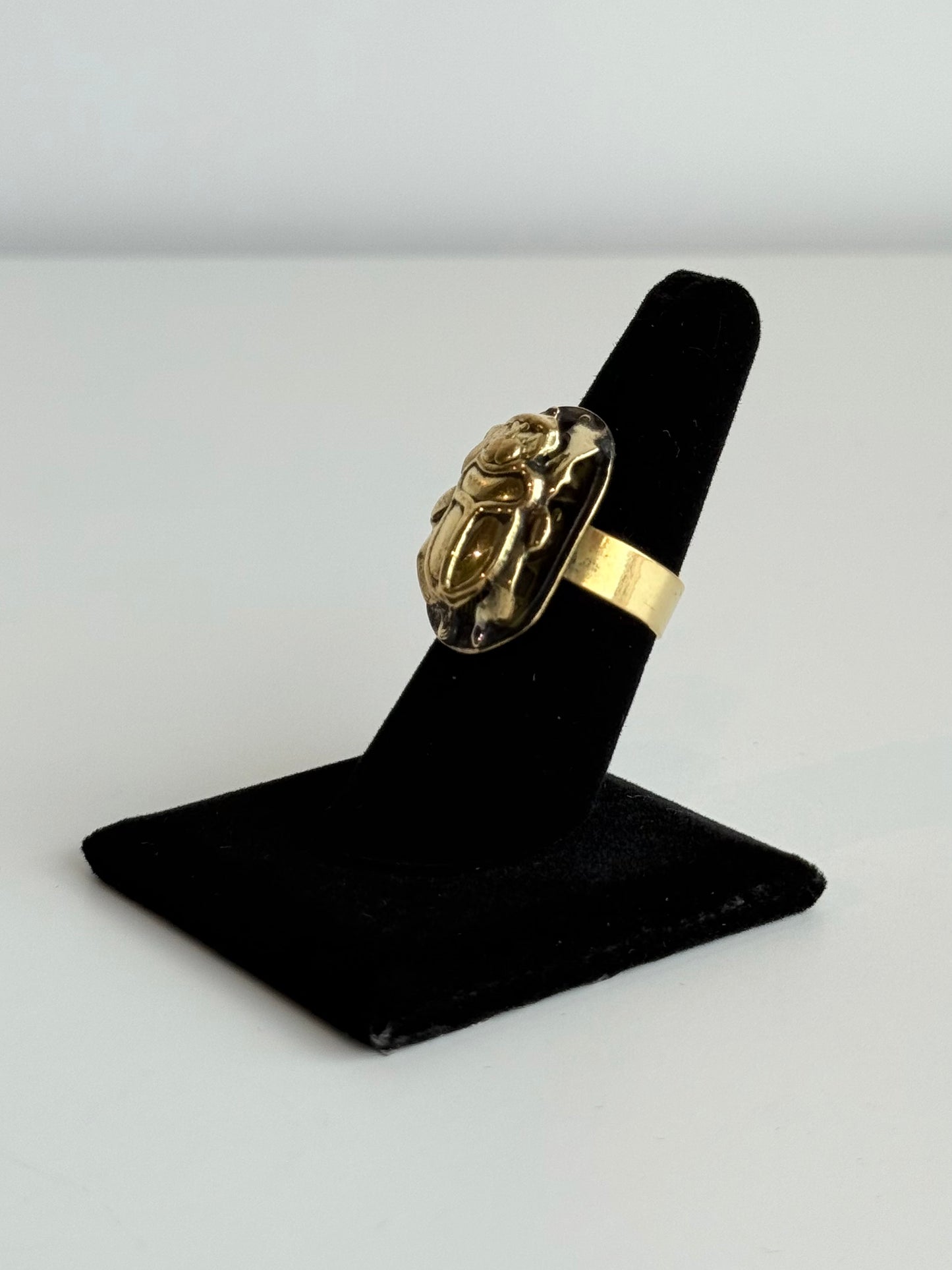 Scarab Adjustable Brass Ring – Best Fits Size 7 or 8 and Can Be Adjusted Larger