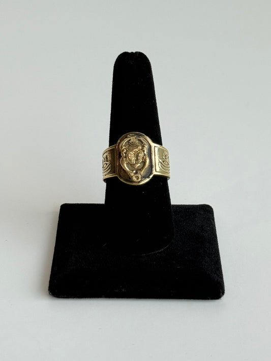 Scarab Adjustable Brass Ring – Best Fits Size 9 and Can Be Adjusted Larger