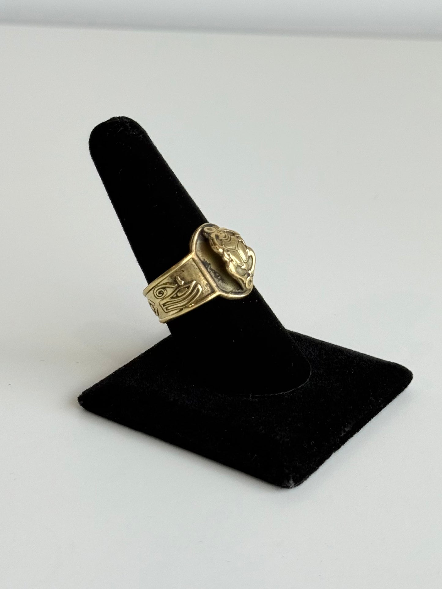 Scarab Adjustable Brass Ring – Best Fits Size 9 and Can Be Adjusted Larger