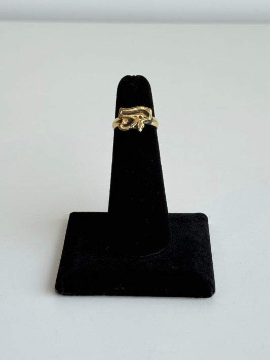 Eye of Horus Pinky Adjustable Brass Ring – Best Fits Size 4 and Can Be Adjusted Larger