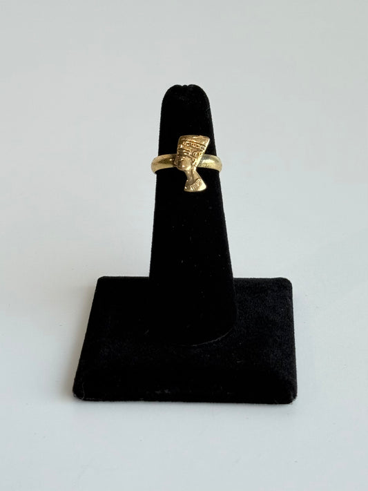 Nefertiti Pinky Adjustable Brass Ring – Best Fits 4 and Can Be Adjusted Larger