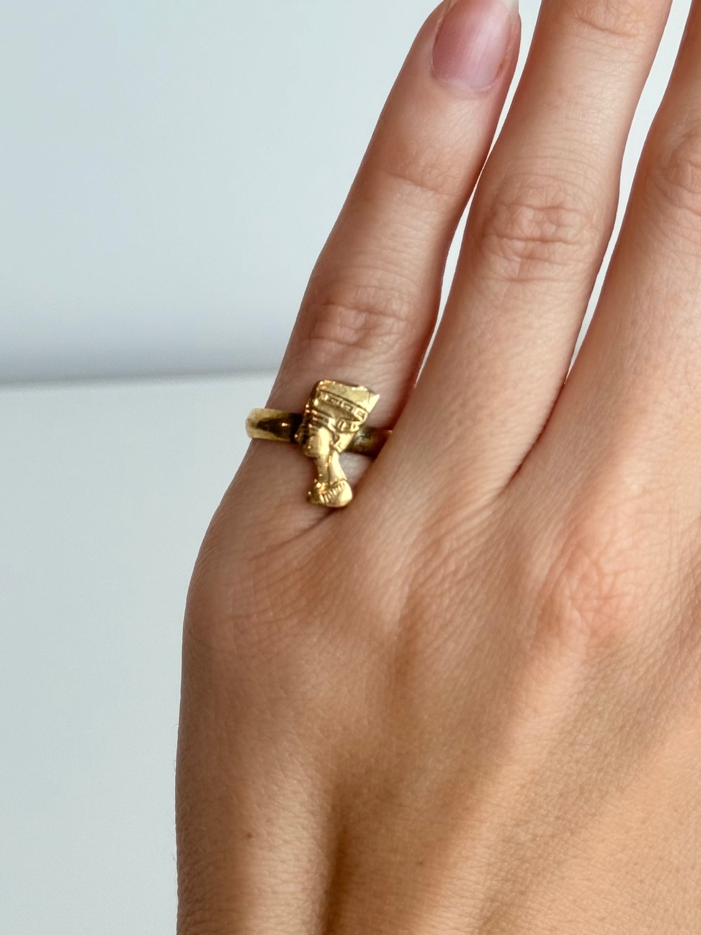Nefertiti Pinky Adjustable Brass Ring – Best Fits 4 and Can Be Adjusted Larger