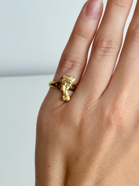 Nefertiti Pinky Adjustable Brass Ring – Best Fits 4 and Can Be Adjusted Larger