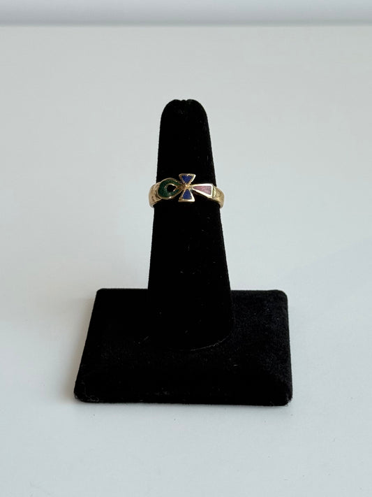 Color Ankh Adjustable Brass Ring – Best Fits Size 6 and Can Be Adjusted Larger