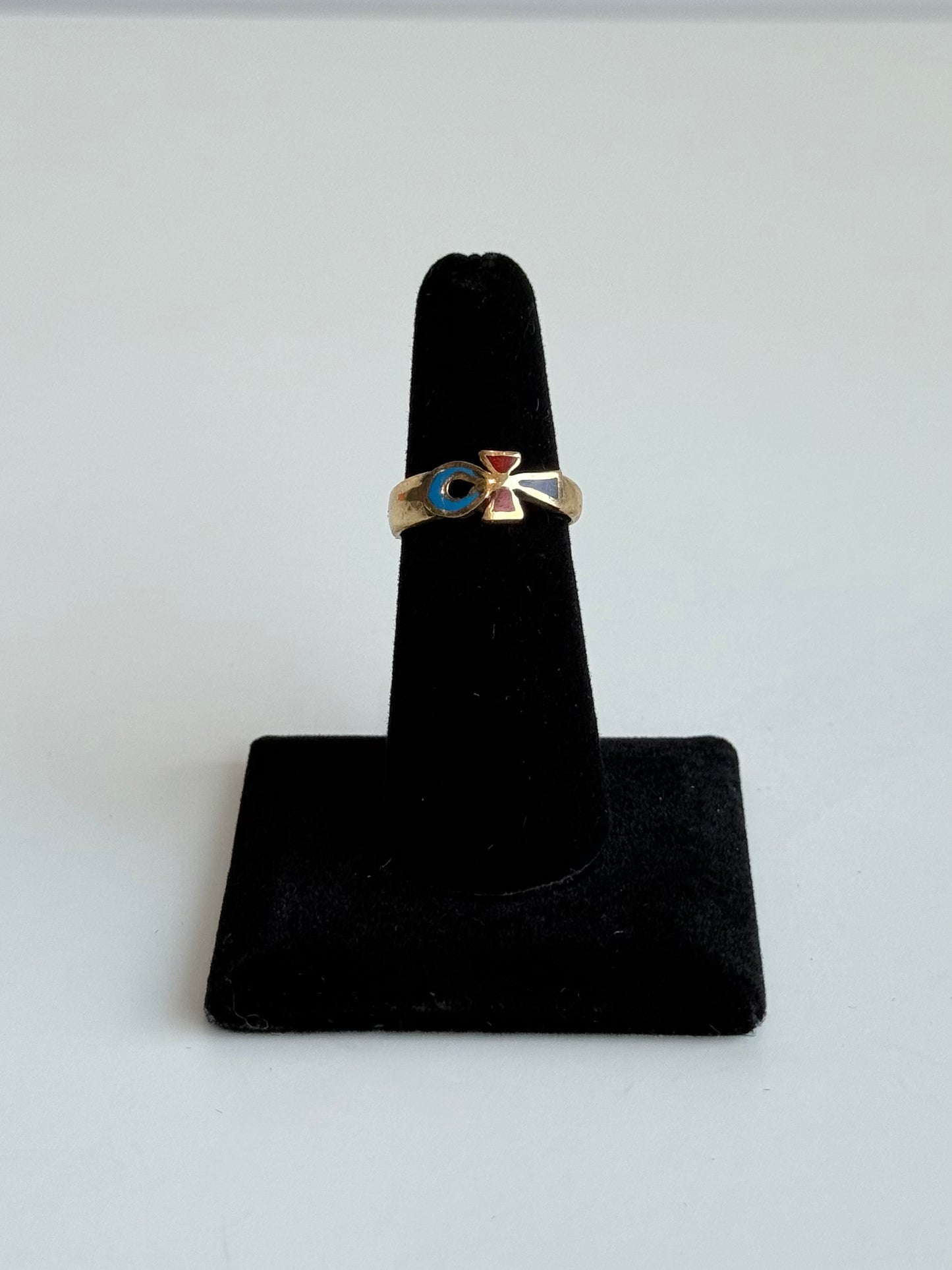Color Ankh Adjustable Brass Ring – Best Fits Size 6 and Can Be Adjusted Larger
