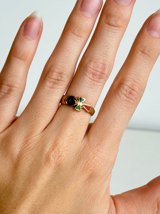 Color Ankh Adjustable Brass Ring – Best Fits Size 6 and Can Be Adjusted Larger