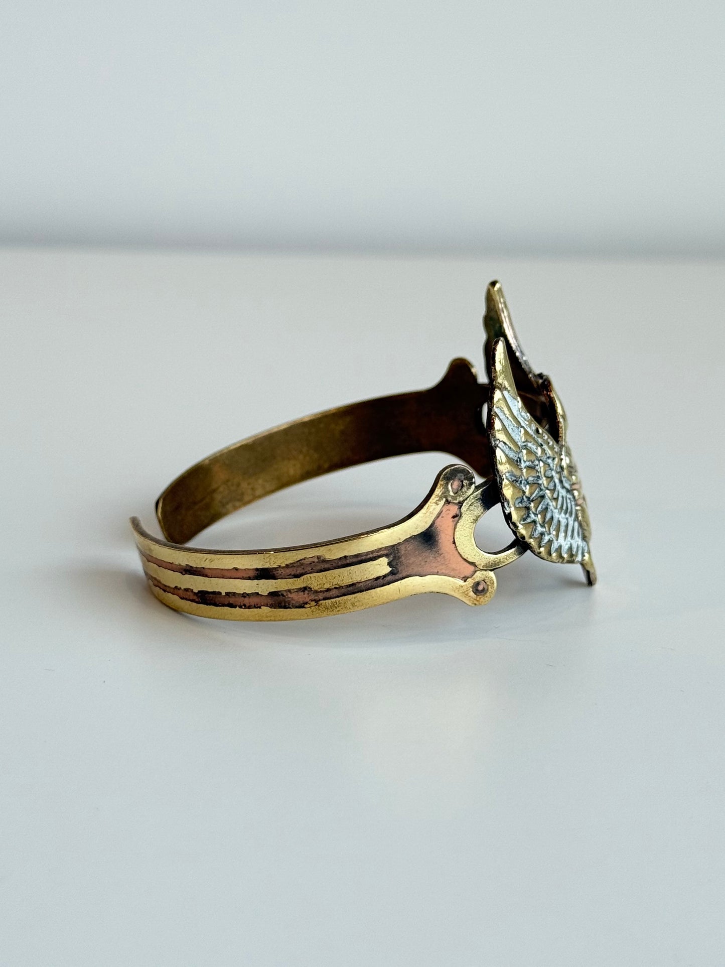 Winged Scarab Bracelet – Pastel Color | Brass