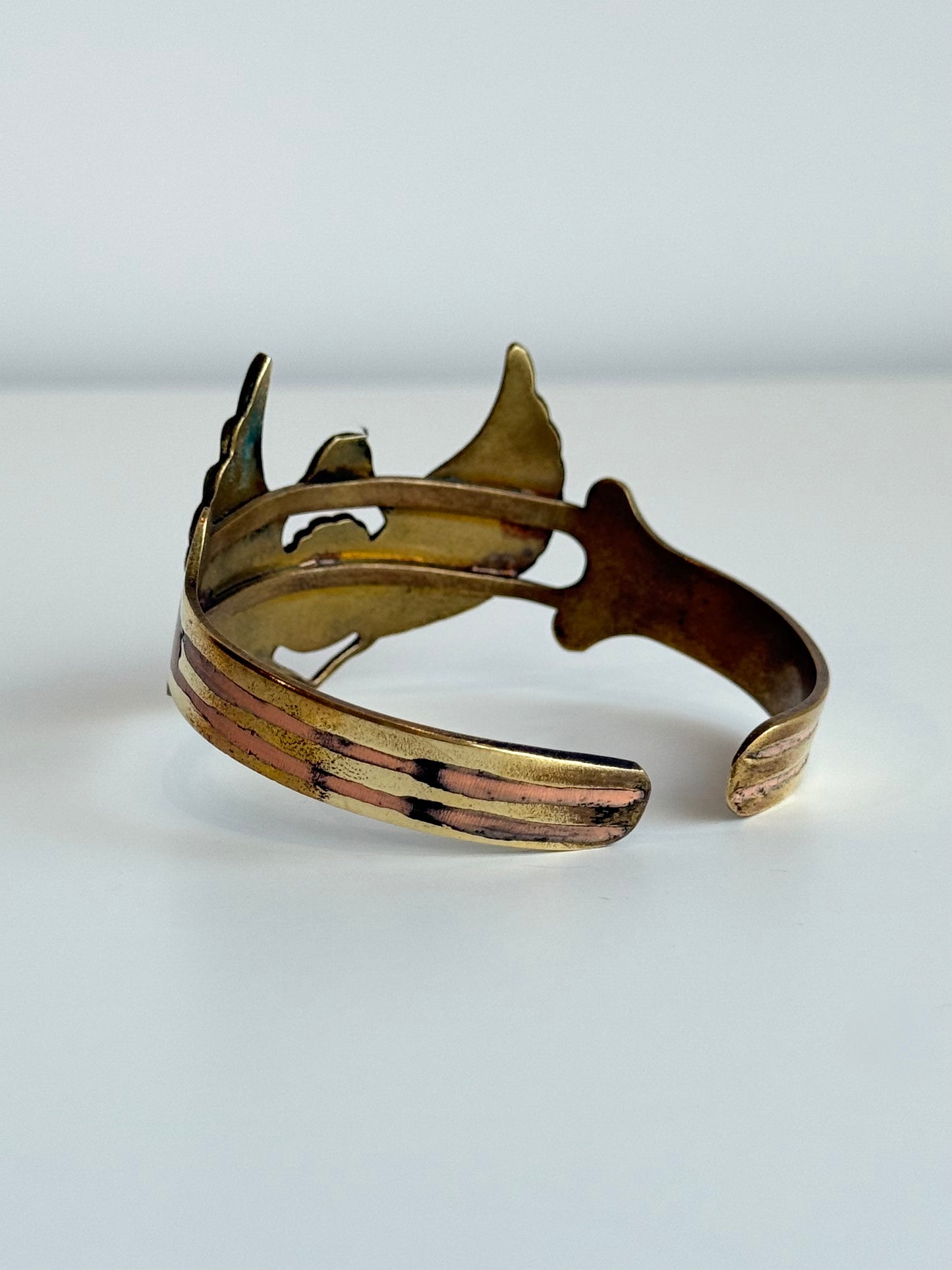 Winged Scarab Bracelet – Pastel Color | Brass