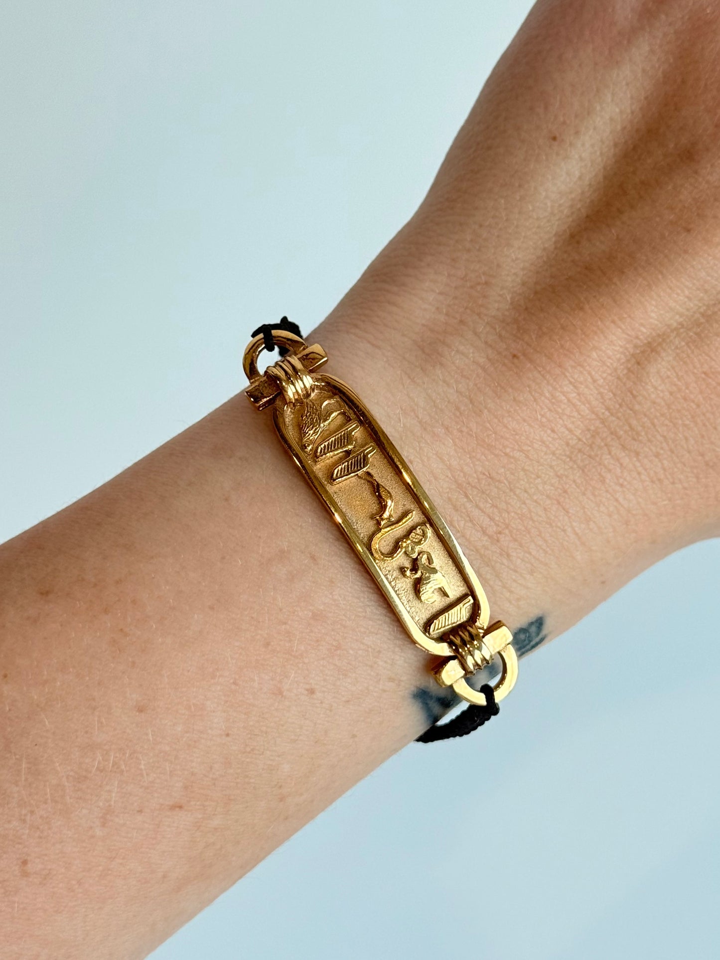 Macramé Cartouche Bracelet – Brass