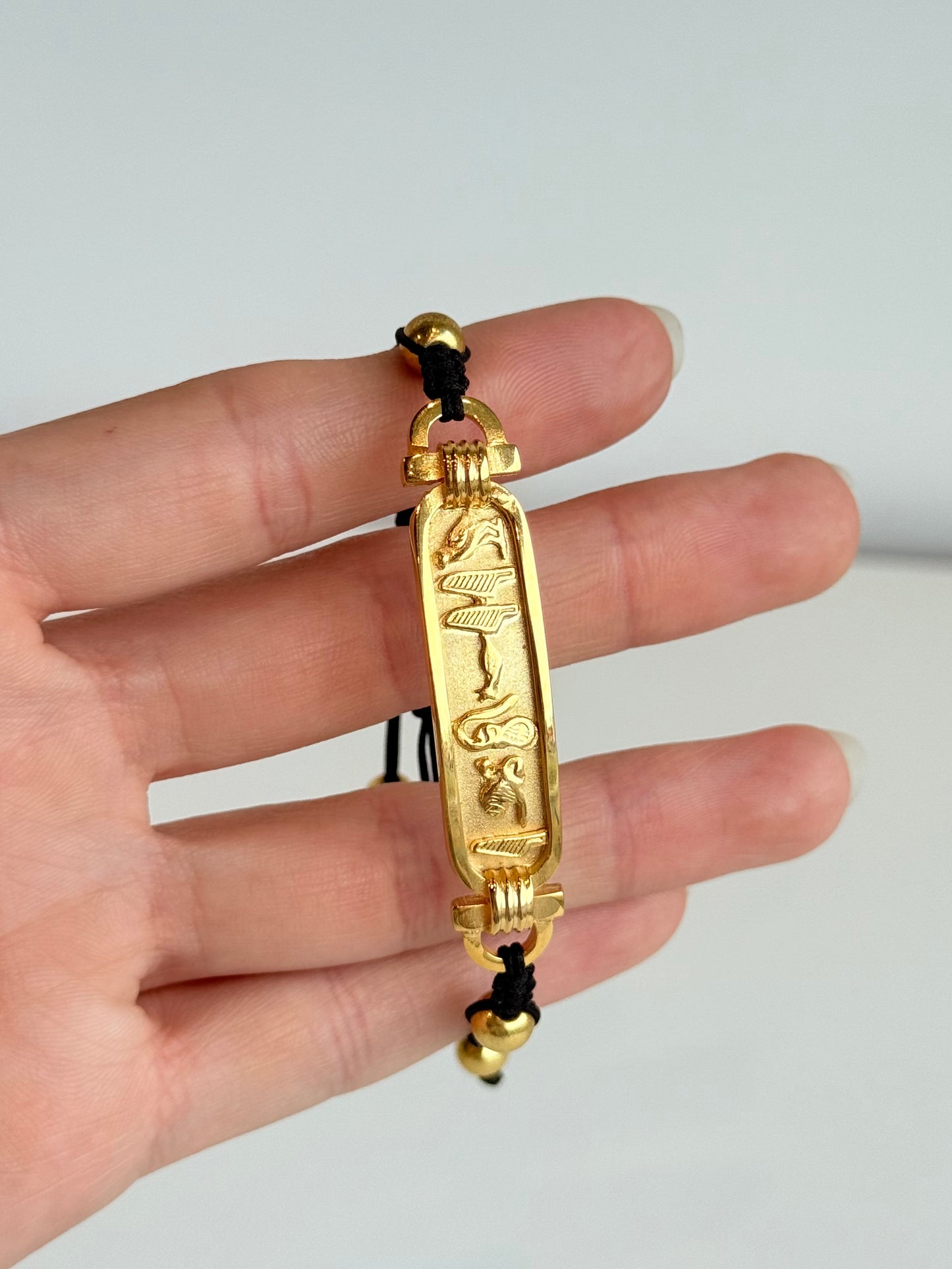 Macramé Cartouche Bracelet – Brass