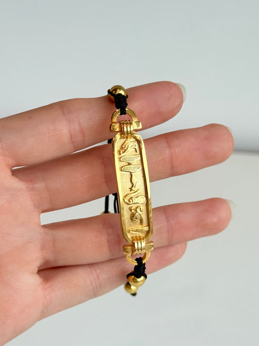 Macramé Cartouche Bracelet – Brass