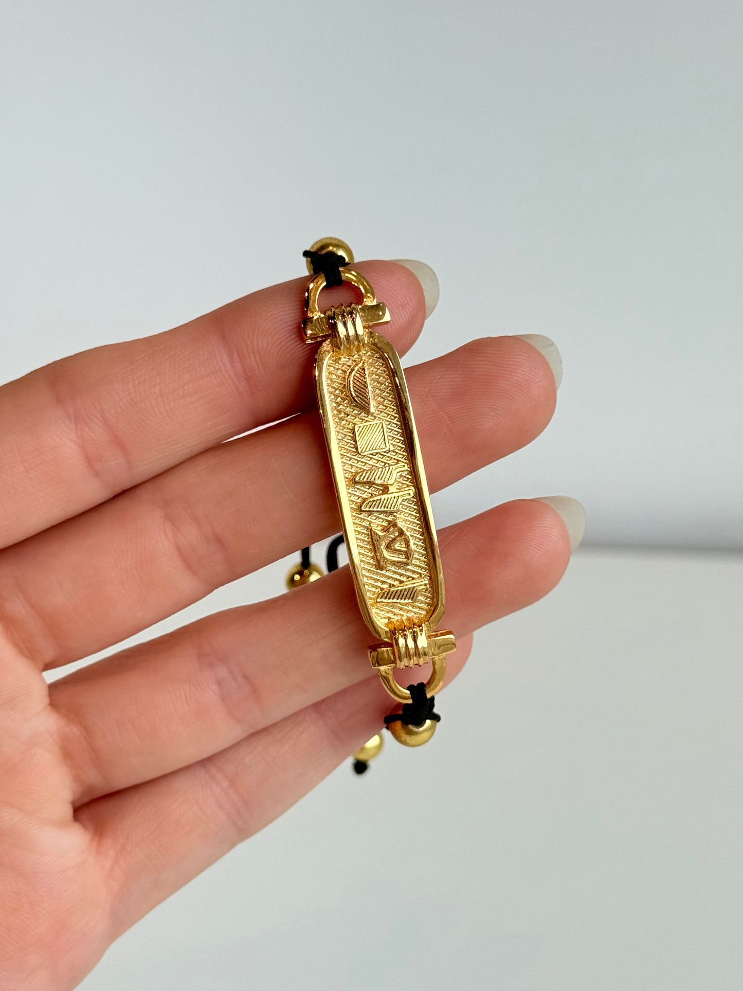 Macramé Cartouche Bracelet – Brass