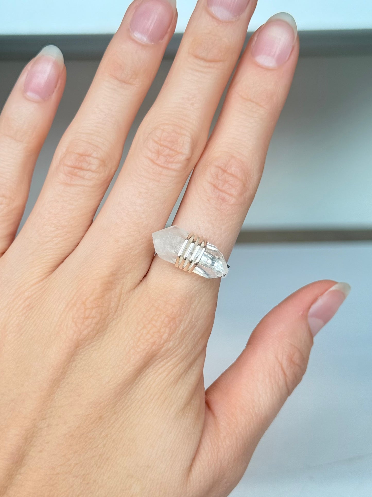 Lemurian Quartz Ring ( Size 8 )