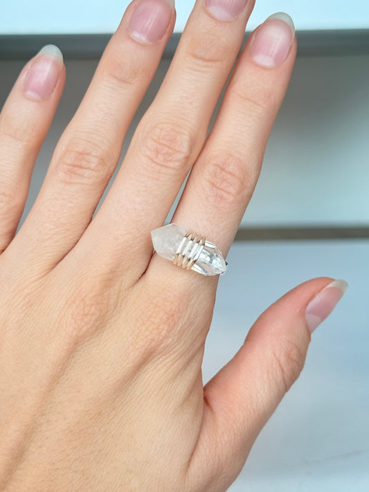 Lemurian Quartz Ring ( Size 8 )