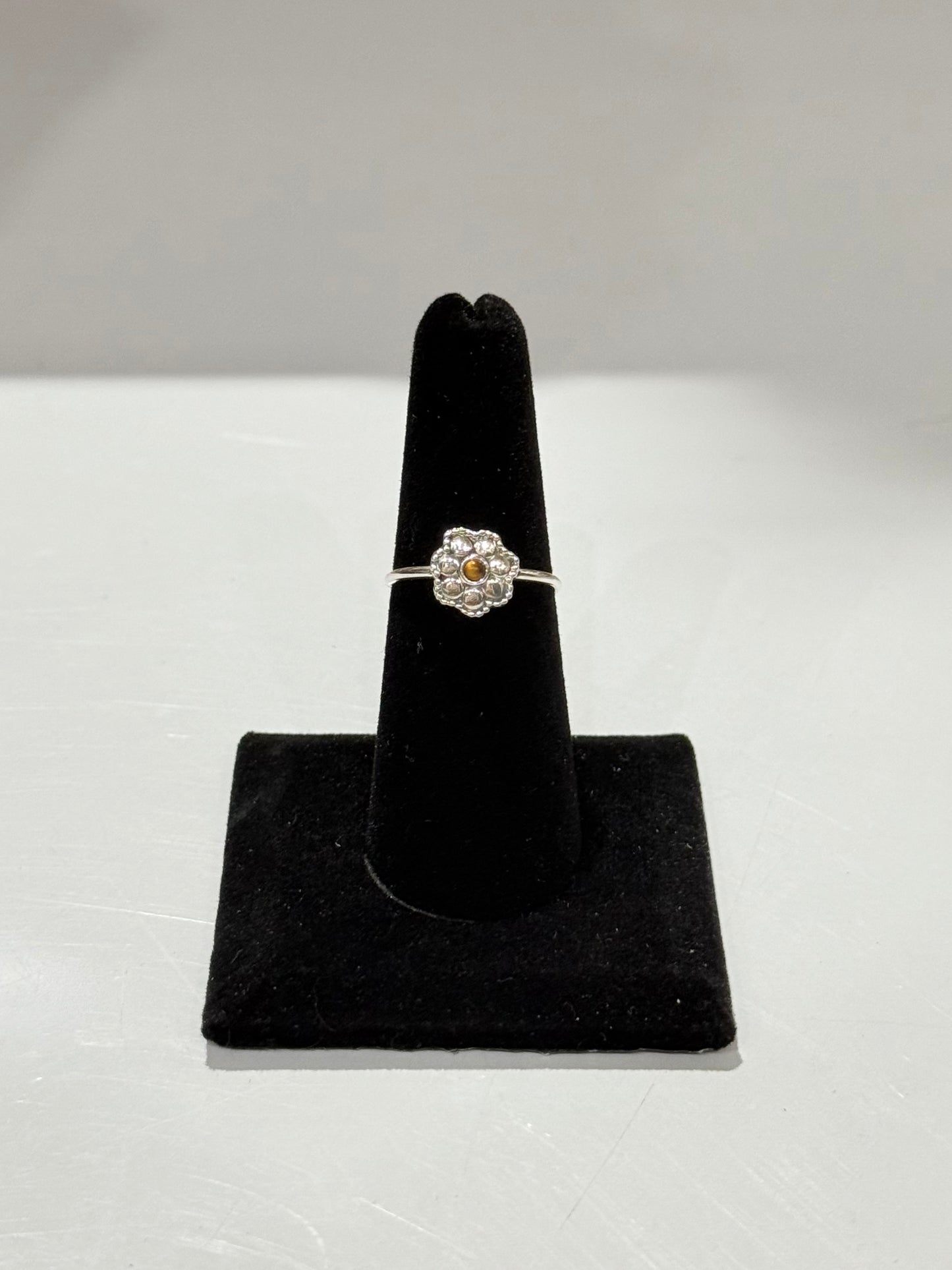 Tiger Eye Flower Ring ( Adjustable Size )