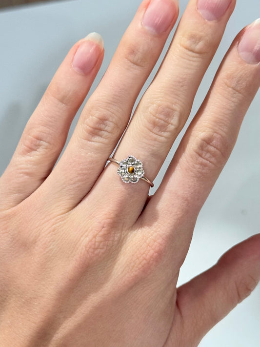 Tiger Eye Flower Ring ( Adjustable Size )