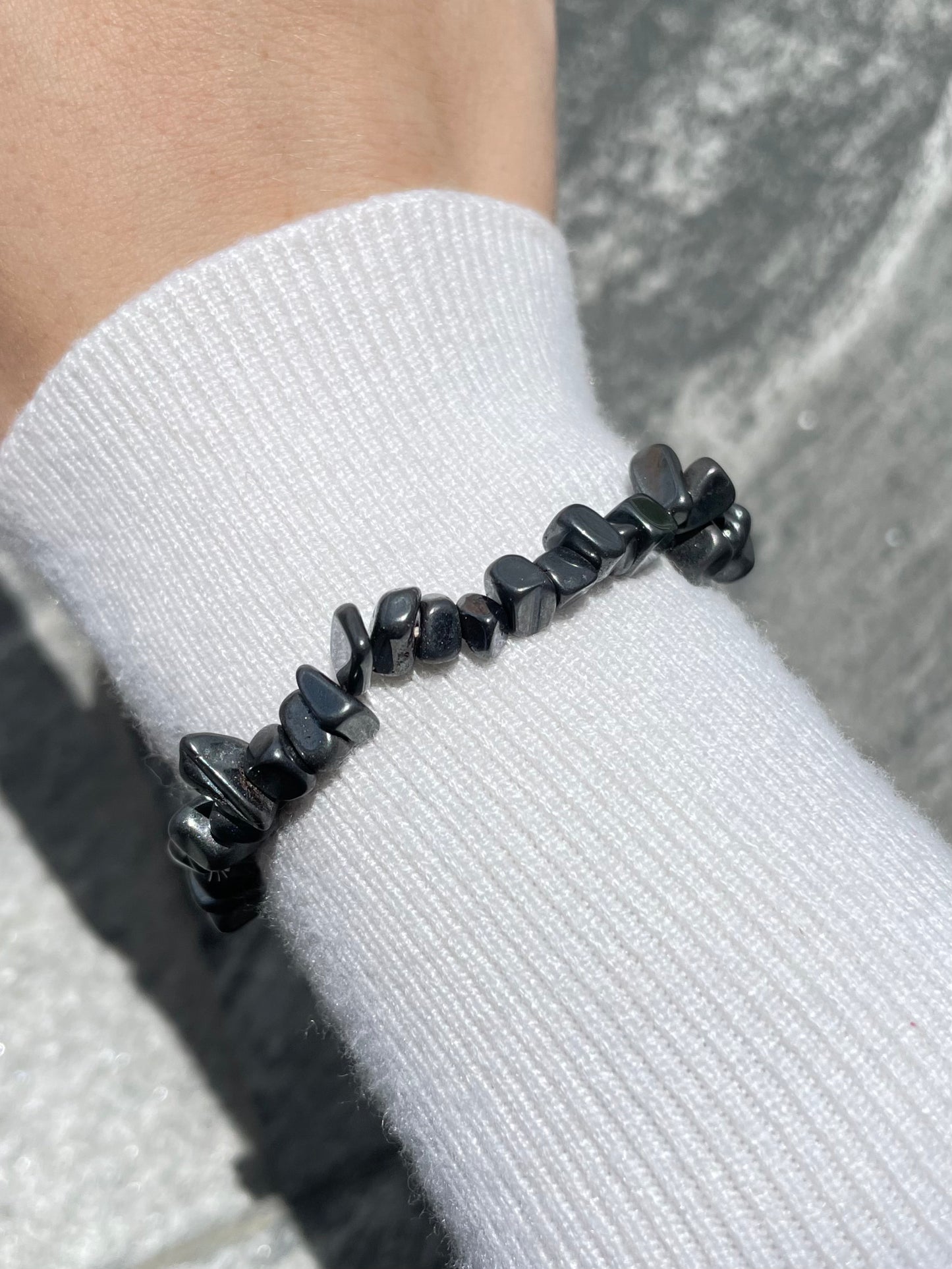 Hematite Chip Bracelet