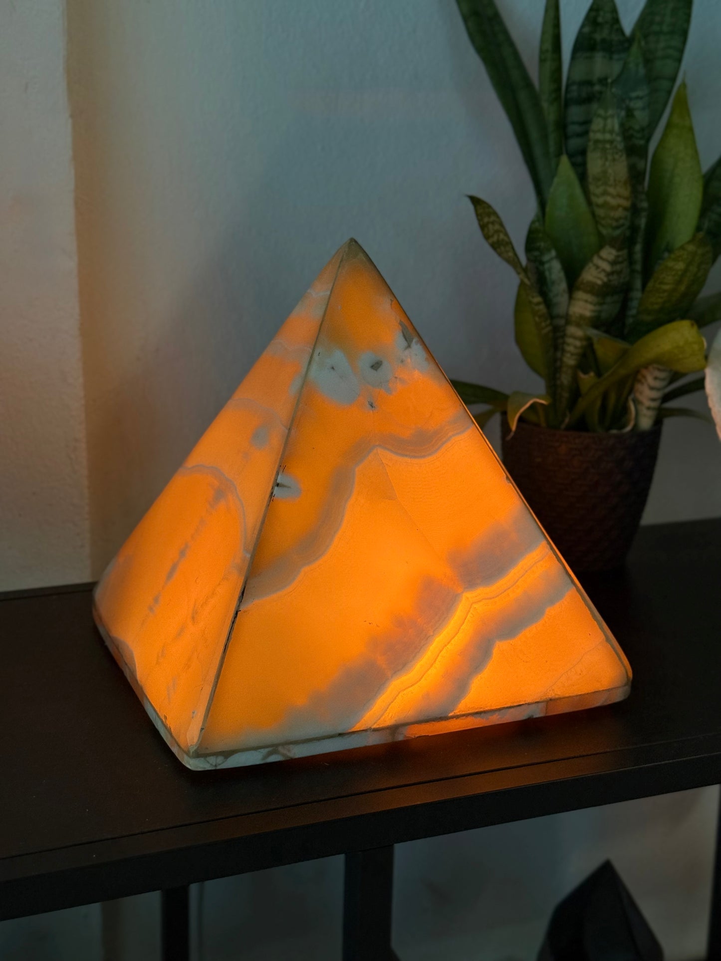 Alabaster Calcite Pyramid Lamp