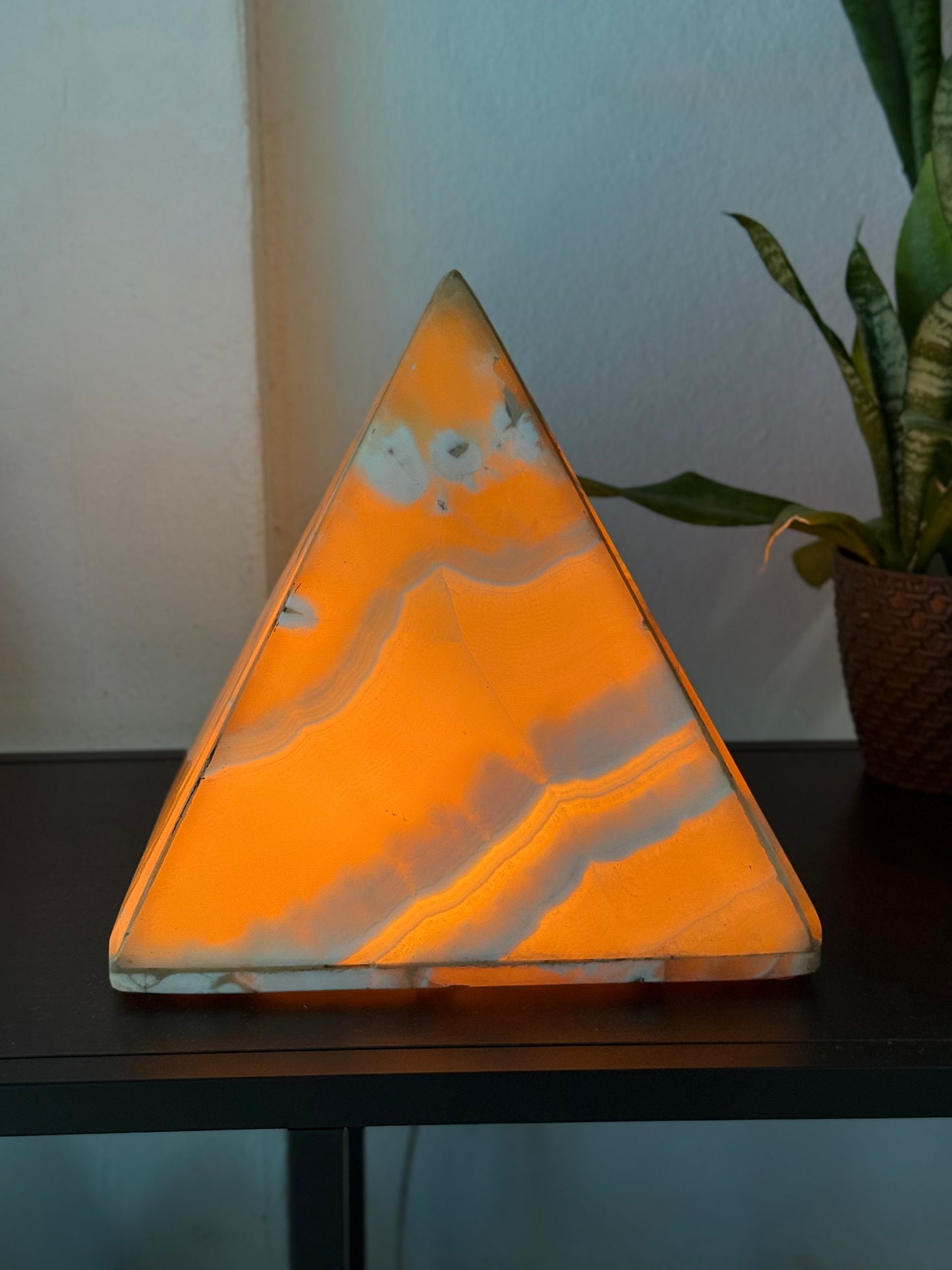 Alabaster Calcite Pyramid Lamp