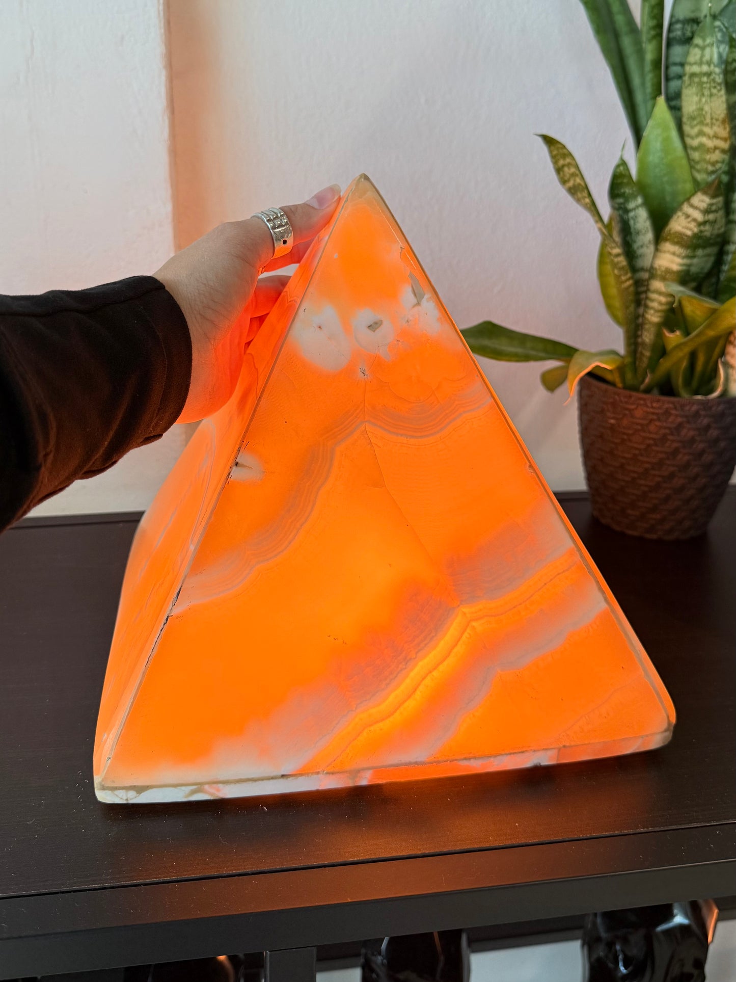 Alabaster Calcite Pyramid Lamp