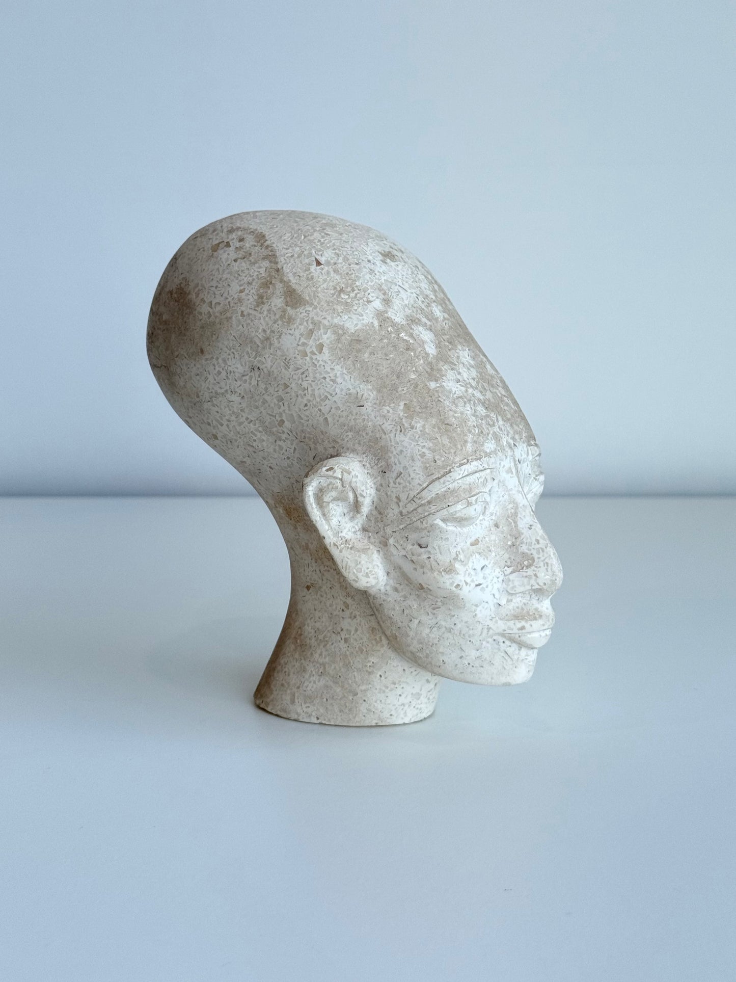Amarna Princess Head Sculpture – Daughter of Akhenaten – Gypsum & Alabaster