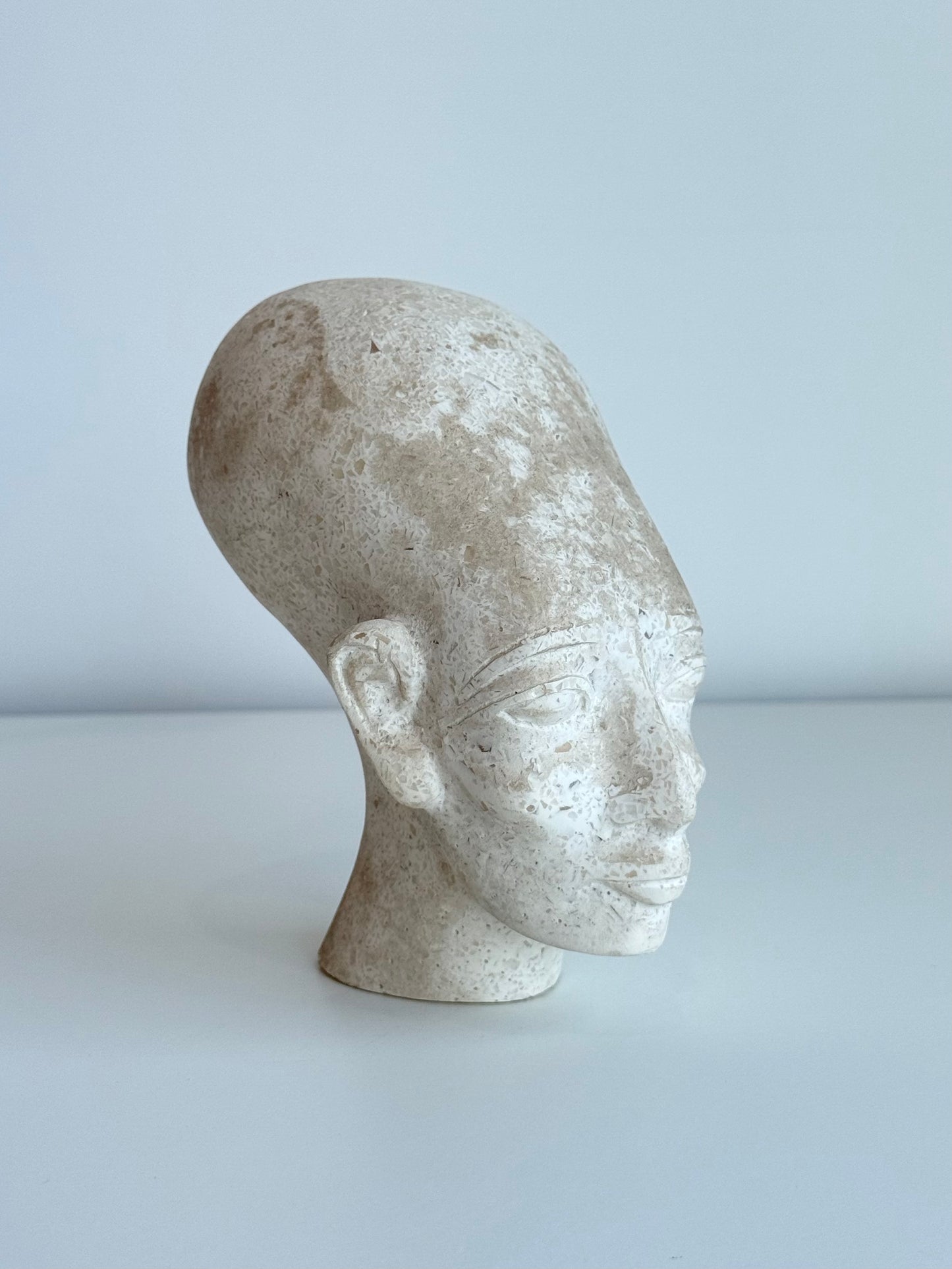 Amarna Princess Head Sculpture – Daughter of Akhenaten – Gypsum & Alabaster
