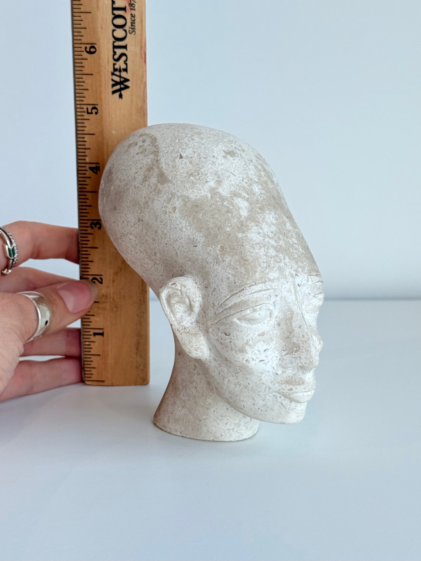 Amarna Princess Head Sculpture – Daughter of Akhenaten – Gypsum & Alabaster
