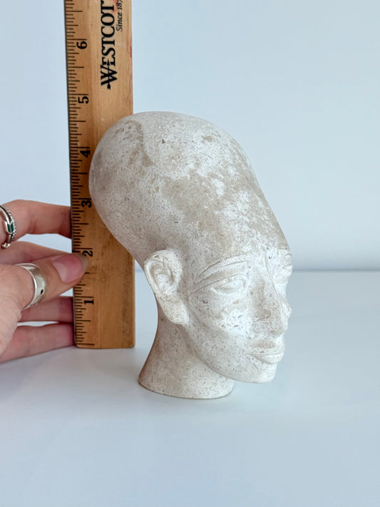 Amarna Princess Head Sculpture – Daughter of Akhenaten – Gypsum & Alabaster