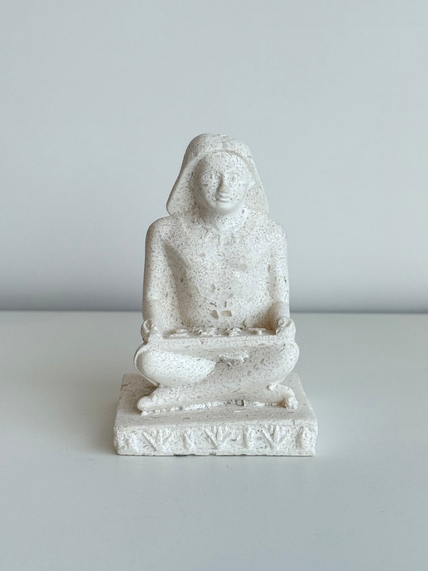 Egyptian Scribe Sculpture – Gypsum & Alabaster