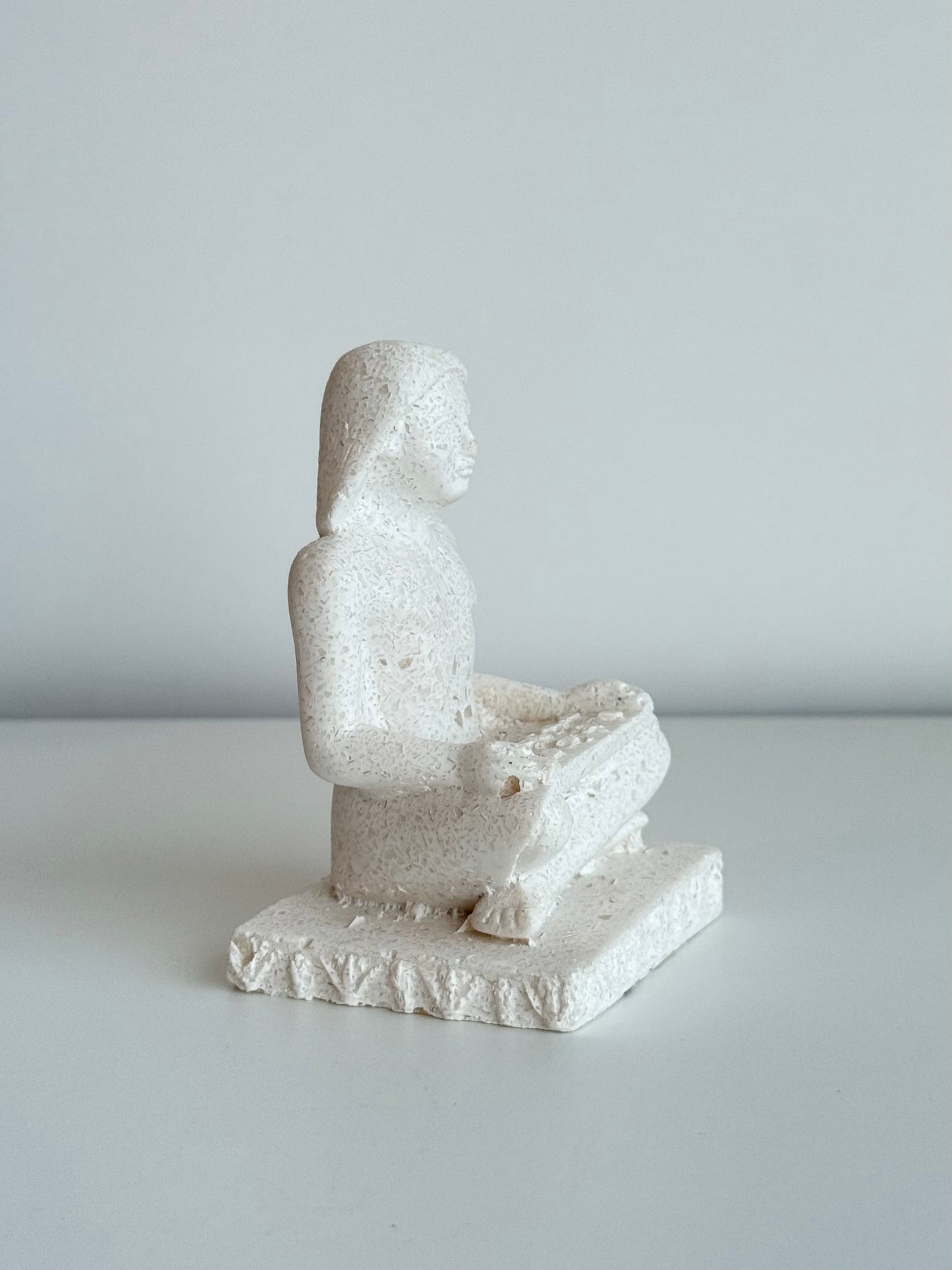 Egyptian Scribe Sculpture – Gypsum & Alabaster