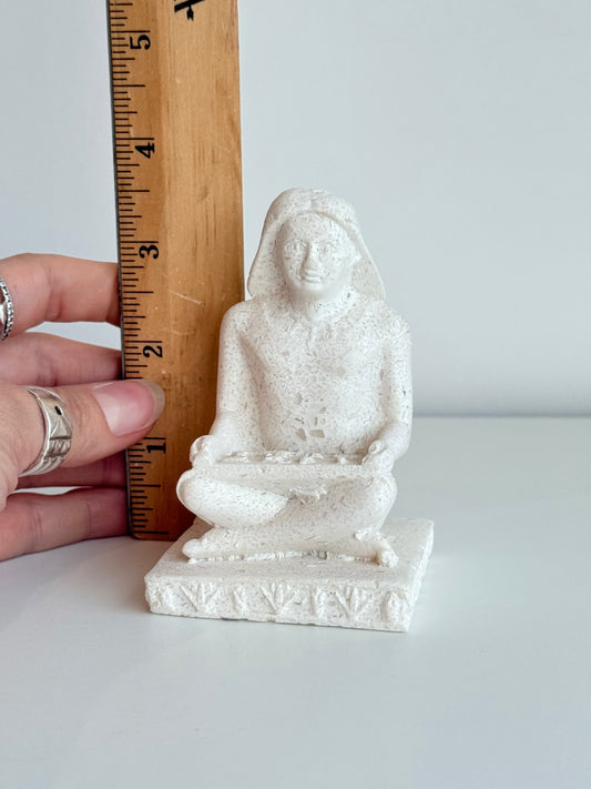 Egyptian Scribe Sculpture – Gypsum & Alabaster
