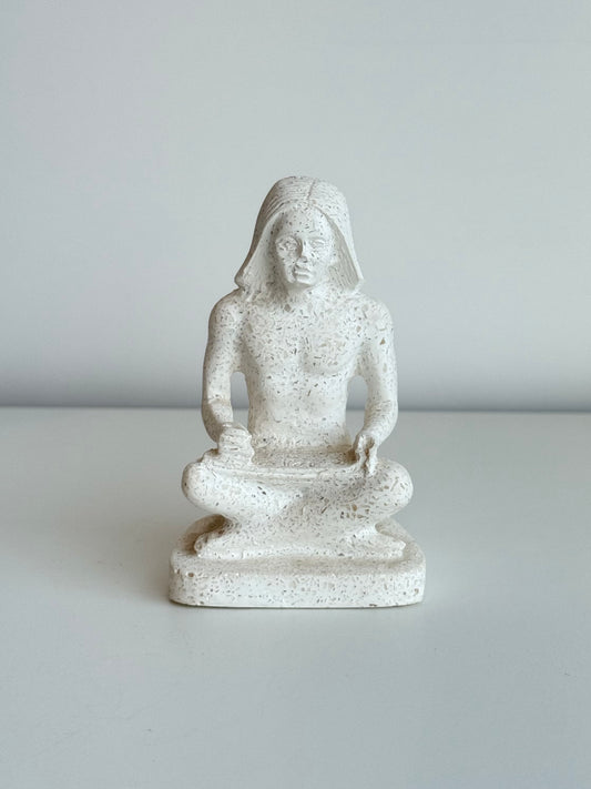 Egyptian Scribe Sculpture – Gypsum & Alabaster