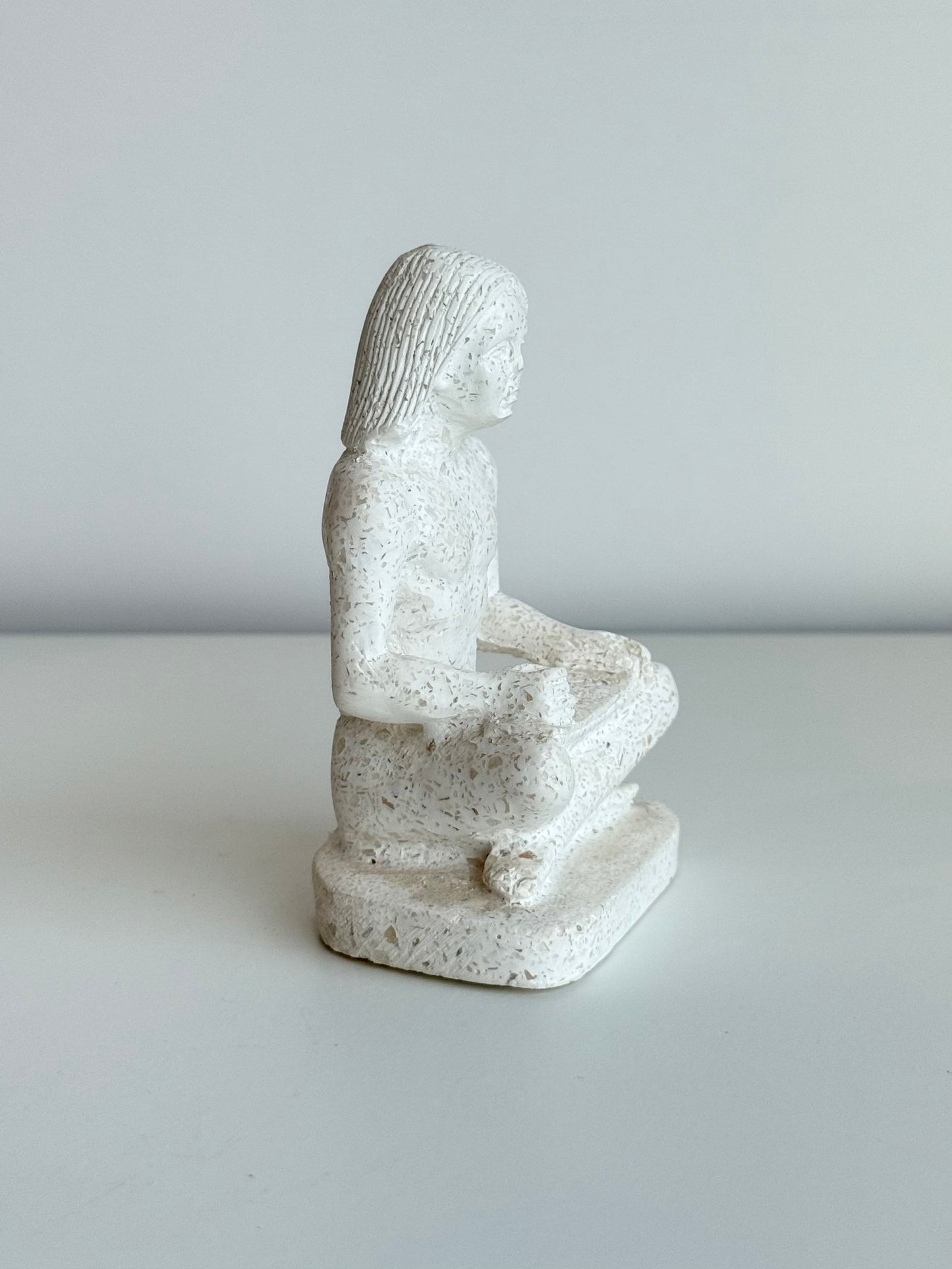 Egyptian Scribe Sculpture – Gypsum & Alabaster