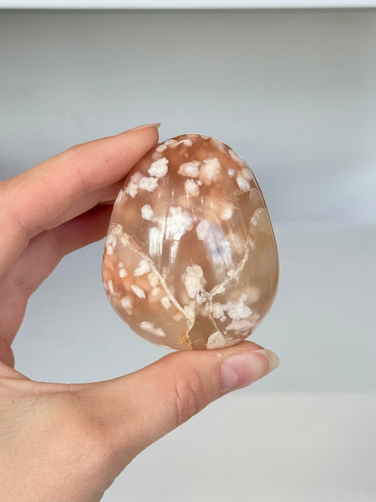 Flower Agate Palm Stone