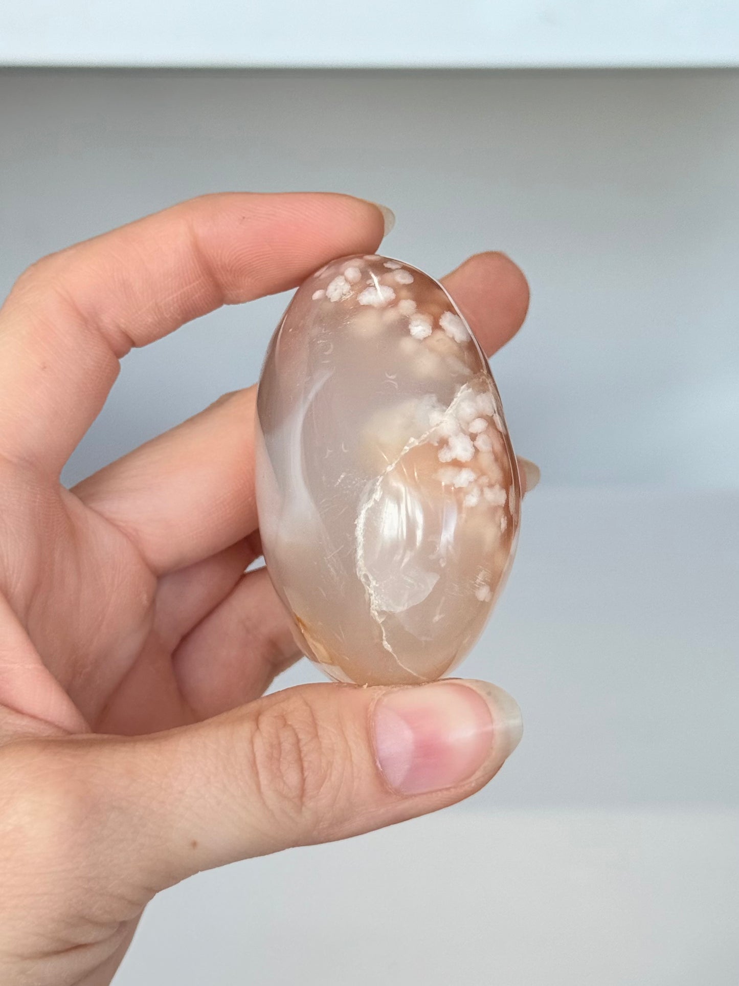 Flower Agate Palm Stone