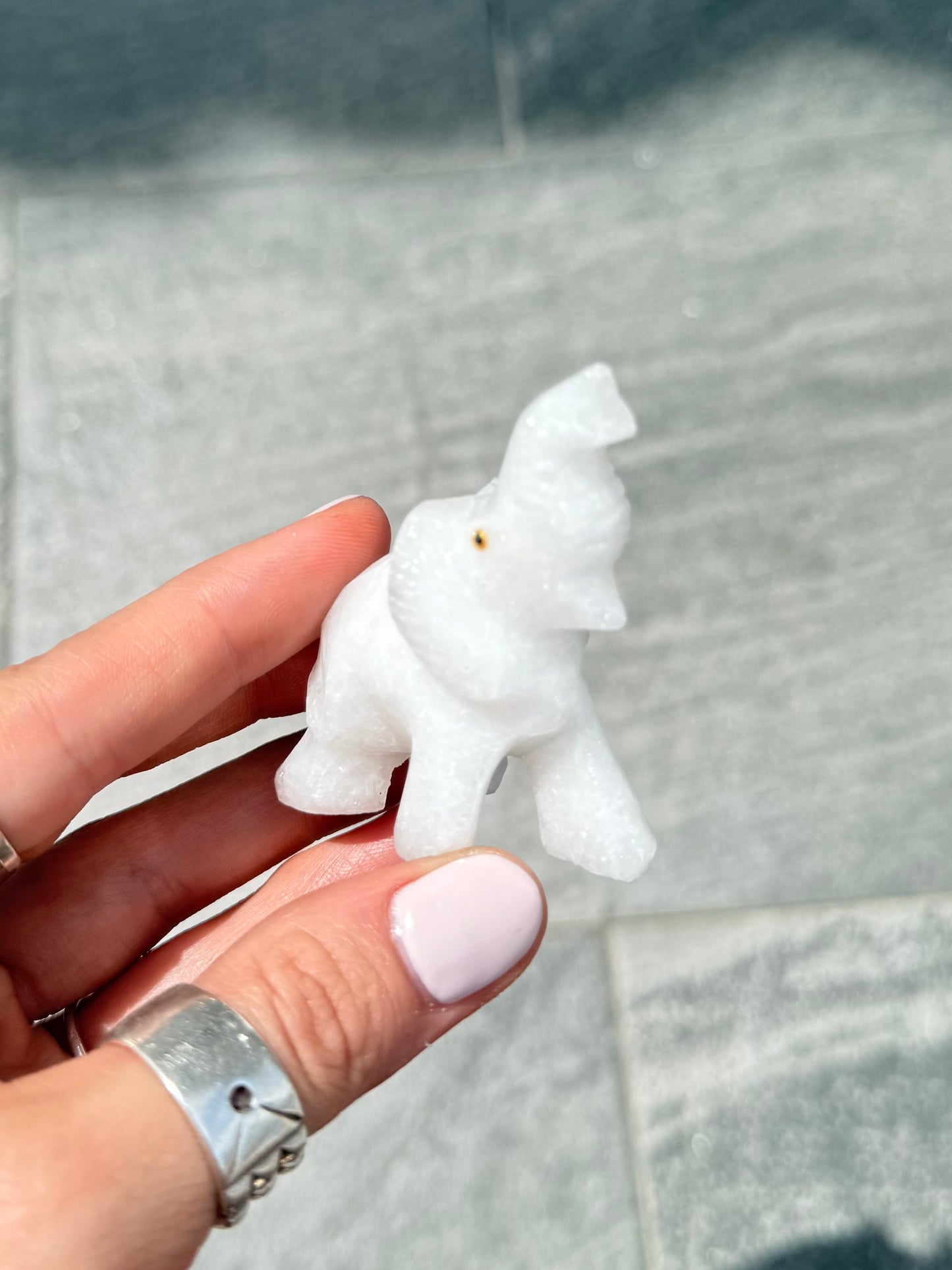 White Onyx Elephant