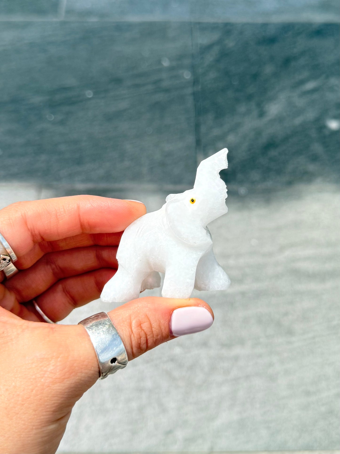 White Onyx Elephant