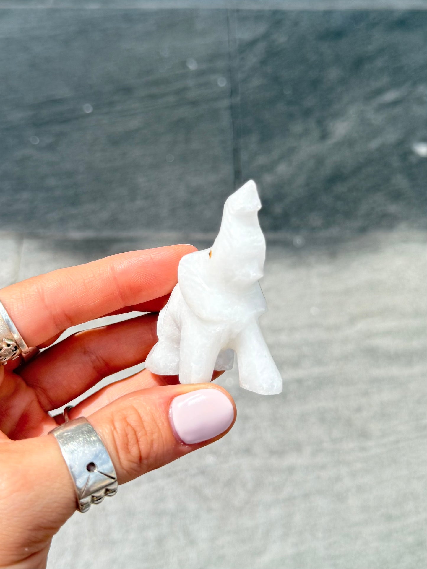 White Onyx Elephant