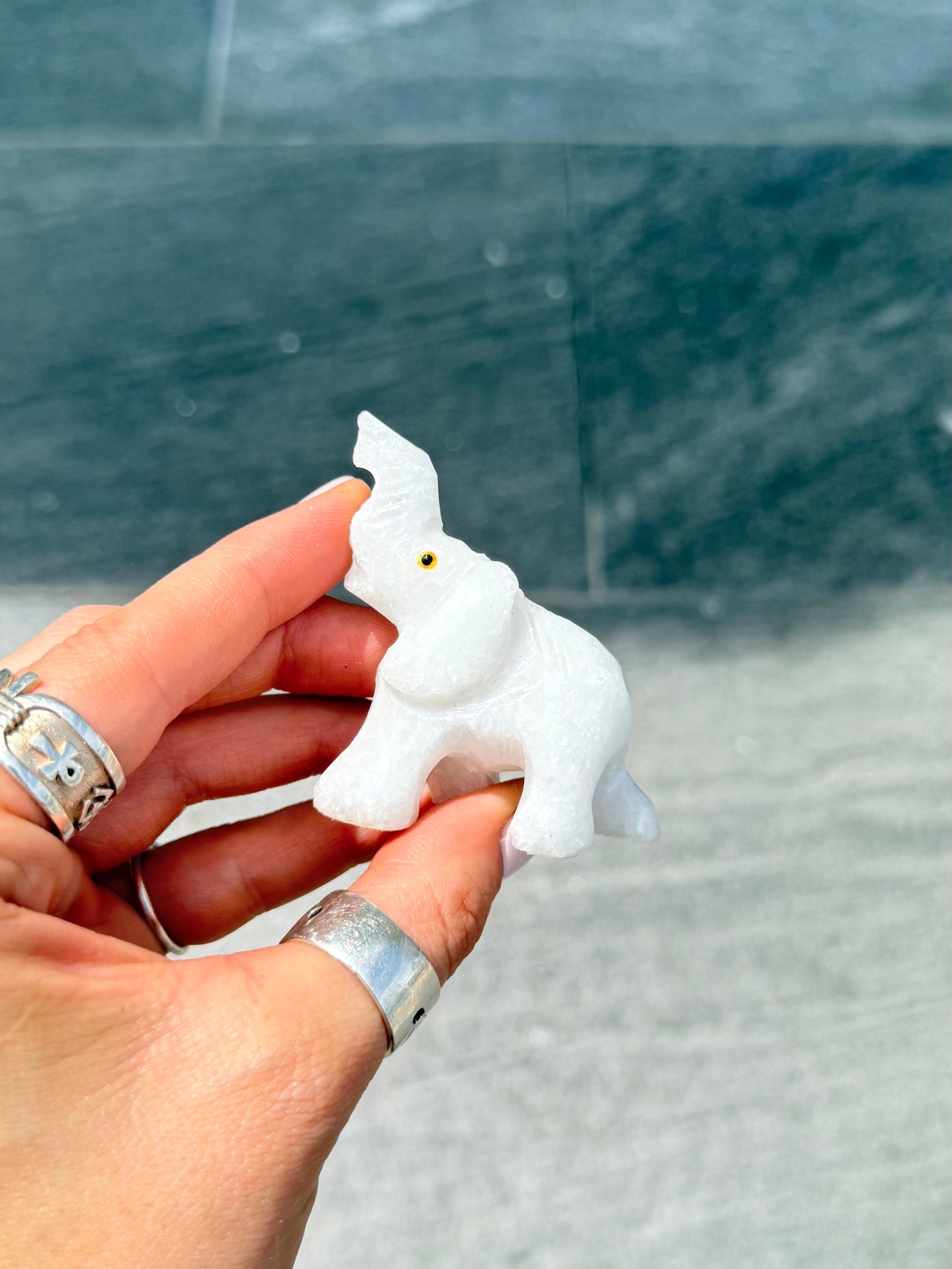 White Onyx Elephant