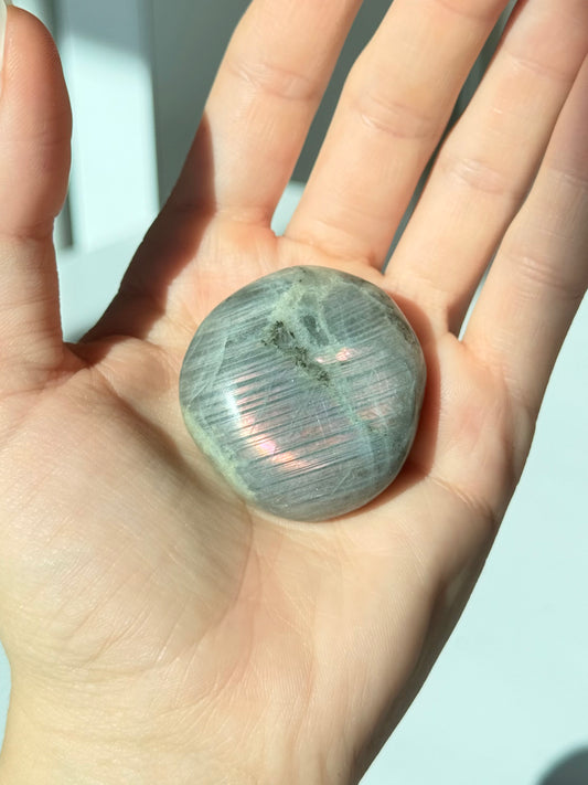 Labradorite Palm Stone ( Purple )